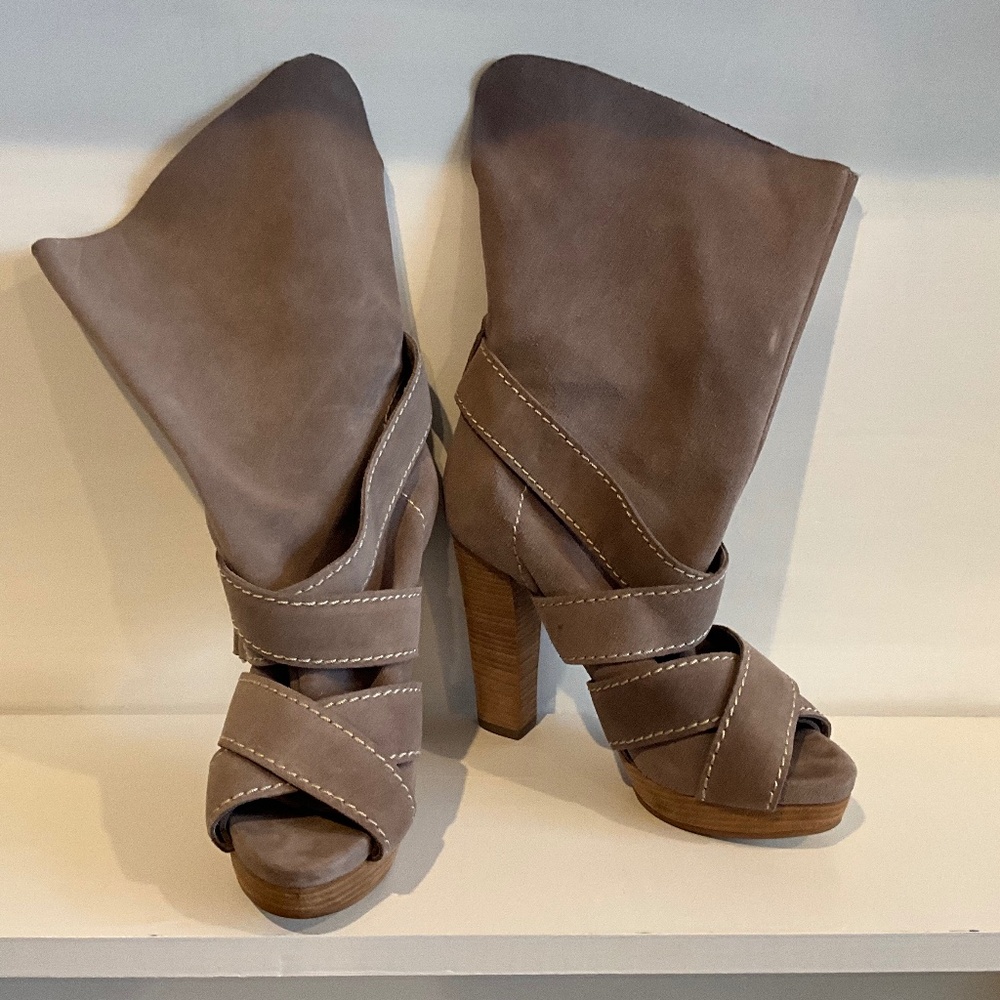 Vintage Maki Uehara Tokyo Suede Open Toe Boots